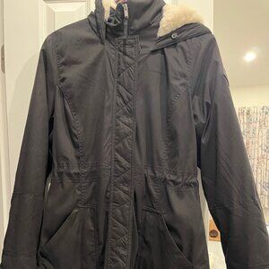 Hollister Black Jacket With White Faux Fur